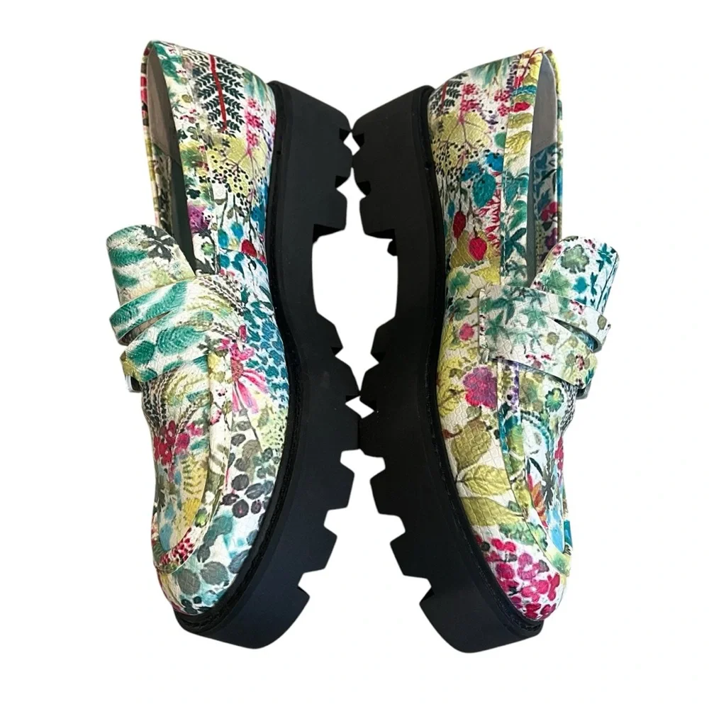 Franco Sarto L-Balin Floral Chunky Lug Sole Loafers, Sz 7.5 - Picture 7 of 14